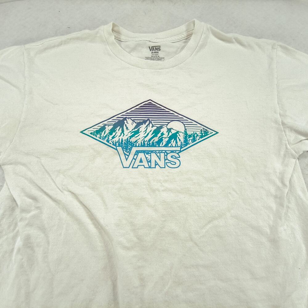 Vans Graphic Crew Neck Short Sleeve Shirt Youth Boys Size Extra Large XL White